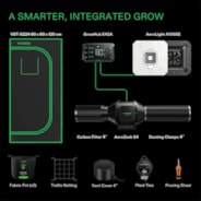 Smart Grow Tent Kit GIY-SE-22 2x2, 1-Plant Complete System, with WiFi E42A Controller, 100W AeroLight SE LED Grow Light, and 4-inch AeroZesh S4 Ventilation Combo