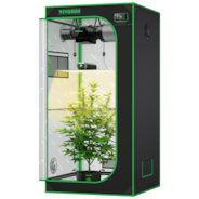 Smart Growbox Komplettset 80×80 cm, 2-Pflanzen System Vollautomatisches Grow-Setup mit WLAN-Steuerung, GrowHub E42A+ Controller, 150W Full-Spectrum LED Pflanzenlampe und 10cm AeroZesh G4 Abluftset