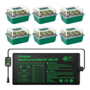 Seedling Combo w/ 10"x20.75" Heat Mat and 6-Pack Seed Starter Trays
