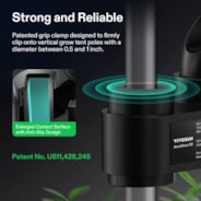 AeroWave E6 Clip-on Fan, EC Motor, Auto Oscillation Fan, Air Circulator For Grow Tent, Black