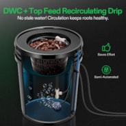 5 Gallon DWC Hydroponic System Kit (1 Bucket, Black)