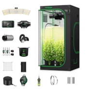 Smart Grow Tent Kit  3x3 ft, Complete Indoor Grow System with Smart Controller, 200W Full-Spectrum LED Grow Light, Ventilation System & 1680D Mylar Tent, 36"x36"x72"