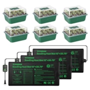 Seedling Combo w/ 3-Pack 10"x20.75" Heat Mat and 6-Pack Seed Starter Trays