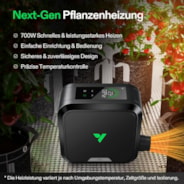VIVOSUN AeroFlux 700W PTC-Heizung mit Thermostat, App & VPD, Temperatur- und VPD-Überwachung für ein optimales Growzeltklima