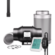 Air Filtration Kit R6 6″, Inline Fan R6 with Variable Speed Controller, Thermometer, Carbon Filter & Ducting Combo