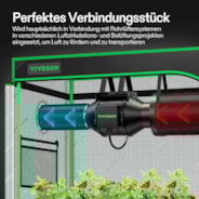 6 Inch 8 Feet Black Non-Insulated Flex Air Aluminum Ducting, w/Two 6 Inch Stainless Steel Clamps