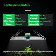 VS1000E Full Spectrum LED Grow Light Board 100W, High PPFD & Low Heat, 2 x 2 Ft. Coverage