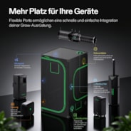 Growbox S448 120 x 120 x 200 cm Indoor Grow Tent 1680D Oxford-Gewebe Hochreflektierendes Mylar und stabile Metallstangen