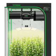 Smart Grow Tent Kit 4x4 ft, E42A+ Smart Controller, 400W Full-Spectrum LED Grow Light & Ventilation Automation System, 1680D Mylar Tent 48"x48"x80"