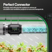6-Zoll-25-Fuß-Flex-Air-Aluminiumrohr, nicht isoliert, mit zwei 6-Zoll-Edelstahlklemmen