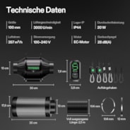 Smartes Abluftset 10 cm, AeroZesh T4 Rohrventilator mit E12-Geschwindigkeitsregler, Kohlefilter & Rohrkombination