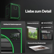 Smart Grow Tent Kit GIY-SGS-55 Pro 5x5, 6-Plant Complete System, with WiFi E42A Controller, 3x 200W AeroLight Wing LED Grow Light, 6-inch AeroZesh T6 Ventilation Combo, and 2x AeroWave E6 Gen2 Clip-on Fan