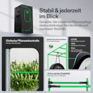 Smart Growbox Komplettset Pro 60 x 60 x 120 cm, Komplettes Grow-Set mit 2-in-1 LED-Lampe mit anpassbarem Spektrum, intelligenter GrowHub-Automatisierung, effiziente Belüftung & 360°-Luftzirkulation, 2000D Mylar-Growzelt