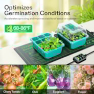 Seedling Heat Mat with Dual Digital Display Thermostat, 10" x 20.75" Black Warm Hydroponic Heating Pad for Seed Germination