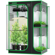 Smart 2-in-1 Grow Tent Kit 4x5, 4-Plant Complete System, with WiFi E42A+ Controller, LumaLight 400W LED Grow Light, and 6-inch AeroZesh G6 Ventilation Combo
