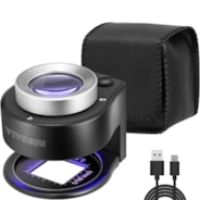 30X Rechargeable Loupe Magnifier with Optical Glass Lens and Lights