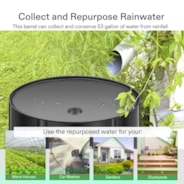Collapsible Rain Barrel, 53 Gallon, Black