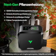 VIVOSUN AeroFlux 1200W PTC-Heizung mit Thermostat, App & VPD, Temperatur- und VPD-Überwachung für ein optimales Growzeltklima