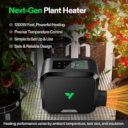 Calefactor PTC AeroFlux W120 de VIVOSUN para armarios de cultivo, con termostato, control mediante aplicación y monitorización del VPD
