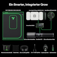 Smart Grow Tent Kit GIY-SGS-55 Pro 5x5, 6-Plant Complete System, with WiFi E42A Controller, 3x 200W AeroLight Wing LED Grow Light, 6-inch AeroZesh T6 Ventilation Combo, and 2x AeroWave E6 Gen2 Clip-on Fan