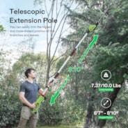 20" Cordless Pole Hedge Trimmer with 20” Dual-Action Laser Blade, Adjustable Cutting Head