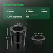 5 Gallon DWC Hydroponic System Kit (1 Bucket, Black)