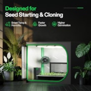 Clone Tent Kit 24" x 16" x 20", with T5 Full-Spectrum Grow Light, Seed Starter Tray, Heat Mat, AeroStream U075 Humidifier, and AeroWave D4 Clip Fan, for Indoor Plant Germination, Cloning