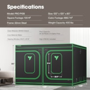 Grow Tent Pro 10x10 P108, 24-32 Plants Use, Large Front Window, 120″ x 120″ x 80″, For Indoor Plants Growing