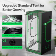 Smart Grow Tent Kit 3x3 Complete Indoor Grow System with Smart Controller, Full-Spectrum LED Grow Light & Ventilation Automation System, 1680D Mylar Tent 36"x36"x72"