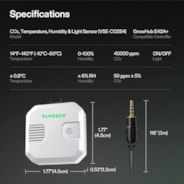 4-in-1 Sensor, Temperature and Humidity Monitoring with CO₂ and Light Detection, Compatible with GrowHub E42A+
