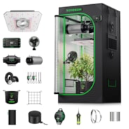 Smart Grow Tent Kit PRO 2x2 Indoor Grow System with 2-in-1 Tunable Spectrum LED Light, Smart GrowHub Automation, Efficient Ventilation & 360° Airflow, 2000D Mylar Tent 24"x24"x48"