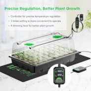 Clone Tent Kit 20″x14″x21″, with LED Linear Grow Light, Seed Starter Tray, Heat Mat, AeroStream U075 Humidifier, and AeroWave D4 Clip Fan