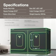 Grow Tent Pro 5x10 P105, 12-20 Plants Use, Large Front Window, 60″ x 120″ x 80″, For Indoor Plants Growing