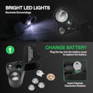 30X-60X Jewelers Loupe Magnifier with LED Light (1-Pack Black)