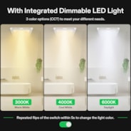 Bathroom Ventilation and Exhaust Fan with LED Light, 4 Inch, 110 CFM