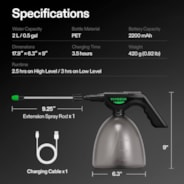 Battery Powered Sprayer 0.5Gallon, Electric Spray Bottle USB Rechargeable, 2.2 Ah Battery