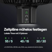 AeroWave E6 Gen2 Clip Fan, EC-Motor, mit automatischer Oszillation, Luftzirkulator für die Growbox, Schwarz