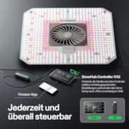VIVOSUN AeroLight 180W LED Pflanzenlampe mit integriertem Umluftventilator, Vollspektrum Pflanzenlampe für Growzelt, App-Steuerung, mit GrowHub kompatibel, dimmbar, 82 x 82 cm Abdeckfläche