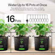 Automatic Drip Irrigation Kit for Indoor & Outdoor Plants, Smart Watering System with 16 Drip Emitters, 4mm Fast Flow, App-Controlled A10 GrowHub, Quiet 15W Pump