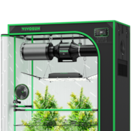 Smart Grow Tent Kit Pro 2x4, 2-Plant Complete System, with WiFi E42A+ Controller, 200W AeroLight Wing LED Grow Light, 4-inch AeroZesh T4 Ventilation Combo, and AeroWave E6 Gen2 Clip-on Fan