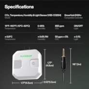 4-in-1 Sensor, Temperature and Humidity Monitoring with CO₂ and Light Detection, Compatible with GrowHub E42A+
