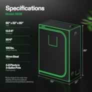 Grow Tent 2x5 S538, 4-6 Plants Use, 600D Light-proof Oxford, 32″ x 60″ x 80″, For Indoor Plants Growing