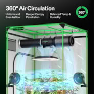 AeroLight A100SE Full Spectrum LED Grow Light 100W, with Integrated Circulation Fan & GrowHub E25, Compatible with APP, 2 x 2 Ft. Coverage