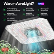 AeroLight 120W LED Grow Light, Indoor Plant Light with Circulation Fan for Grow Tent Cooling Ventilation, Tunable Full Spectrum, Support App Control, GrowHub Compatible, 2x2ft Coverage