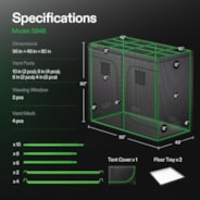 Grow Tent 8x4 S848, High Reflective Mylar with 1680D Oxford Canvas & Heavy-Duty Metal Support 96"x48"x80"