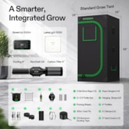Smart Grow Tent Kit 2x2 Complete Indoor Grow System with Smart Controller, Full-Spectrum LED Grow Light & Ventilation Automation System, 1680D Mylar Tent 24"x24"x48"