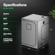 Gray Grow Tent 5x5 G558, 6-10 Plants Use, High Reflective Mylar, 60″ x 60″ x 80″, For Indoor Plants Growing