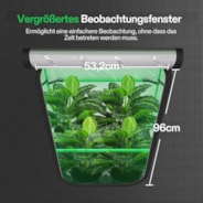 Growbox Pro 60x120x180cm P426, für 2-4 Pflanzen, großes Frontfenster, für den Indoor-Pflanzenanbau