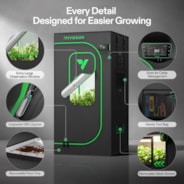 Grow Tent Pro 2x2 P224, High Reflective Mylar with 2000D Oxford Canvas & Heavy-Duty Metal Support 24"x24"x48"