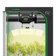 Smart Grow Tent Kit 4x2 Complete Indoor Grow System with Smart Controller, Full-Spectrum LED Grow Light & Ventilation Automation System, 1680D Mylar Tent 48"x24"x72"